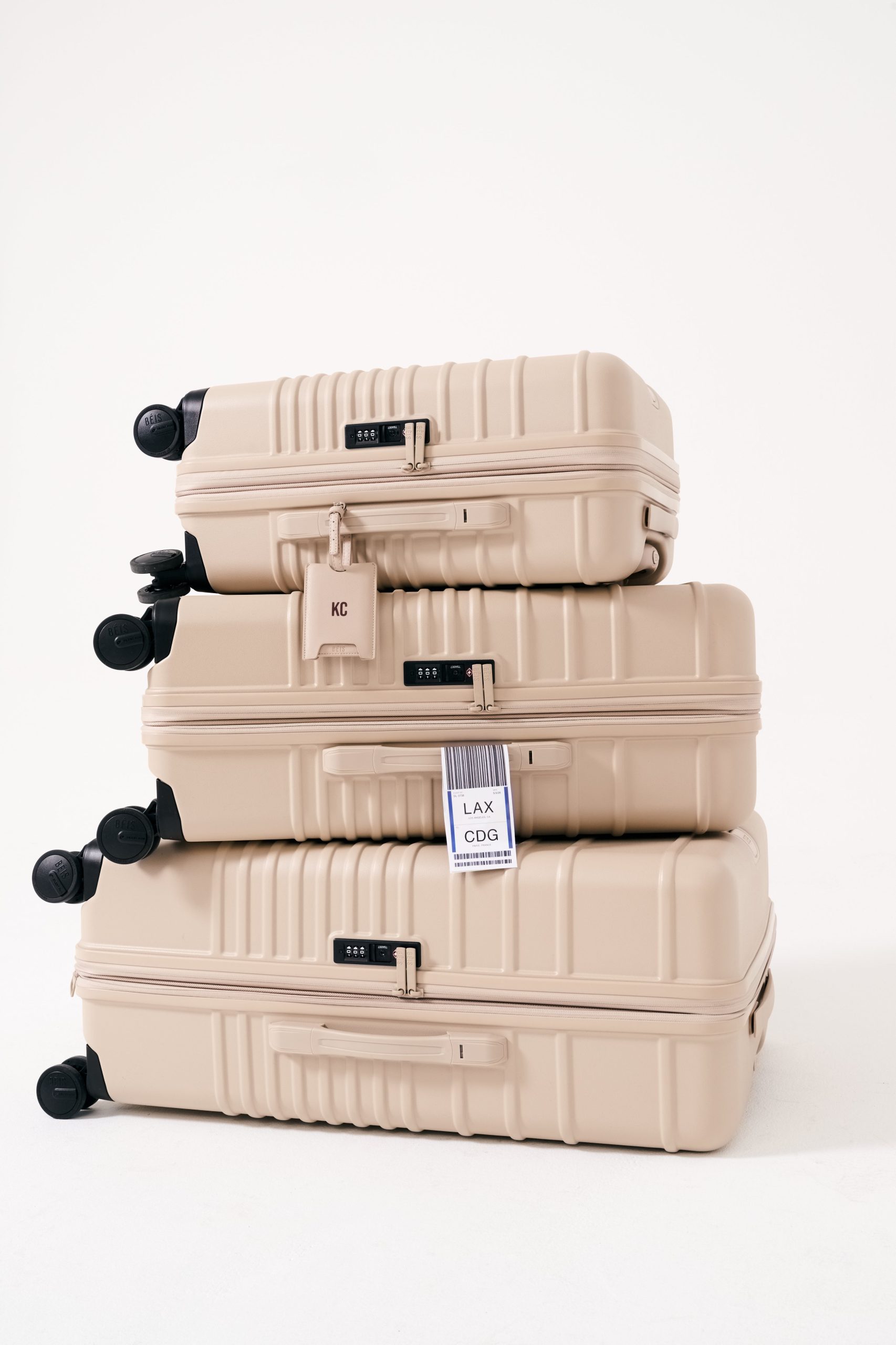 The Medium Check-In Roller in Beige - Image 5