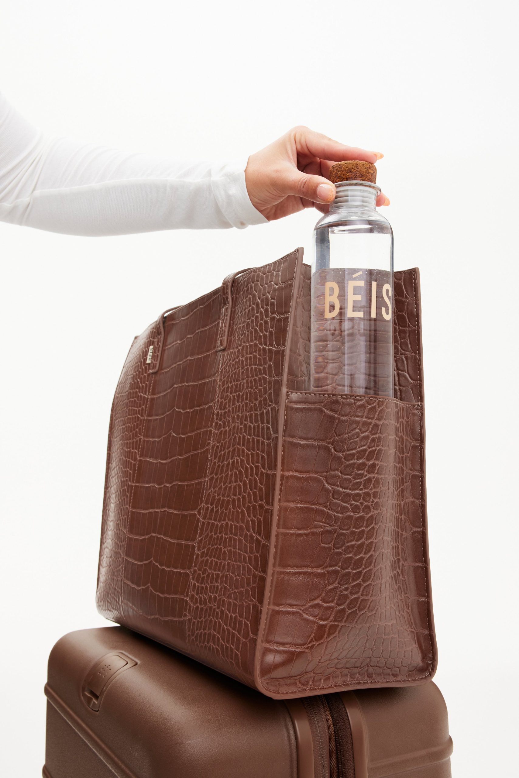 The Large Work Tote in Maple Croc - Image 8