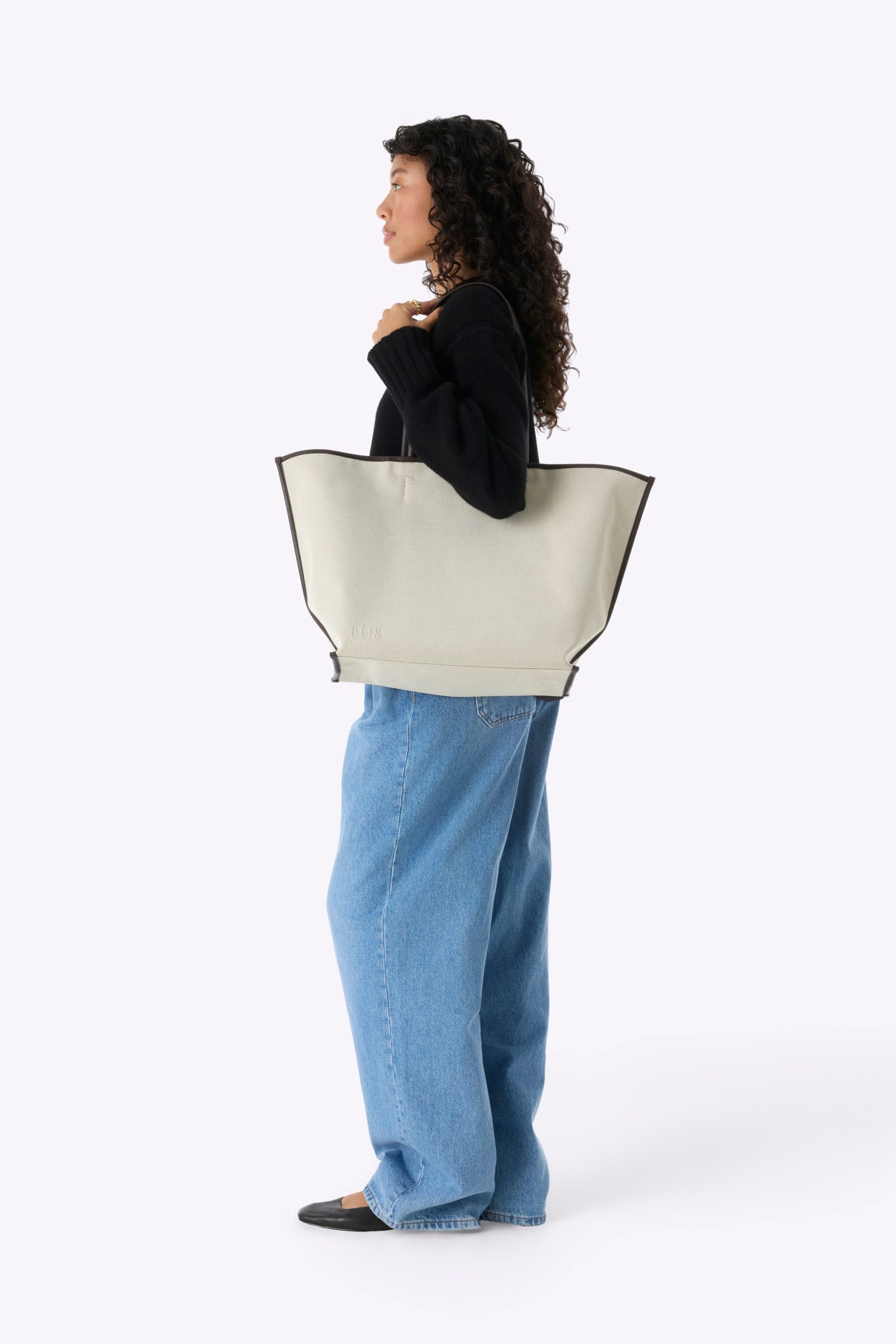 The Canvas and Leather Tote in Espresso - Image 5