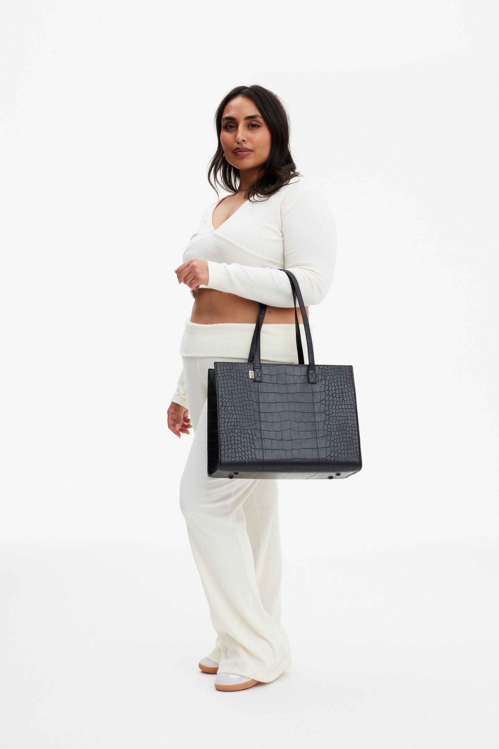 The Work Tote in Black Croc - Image 4