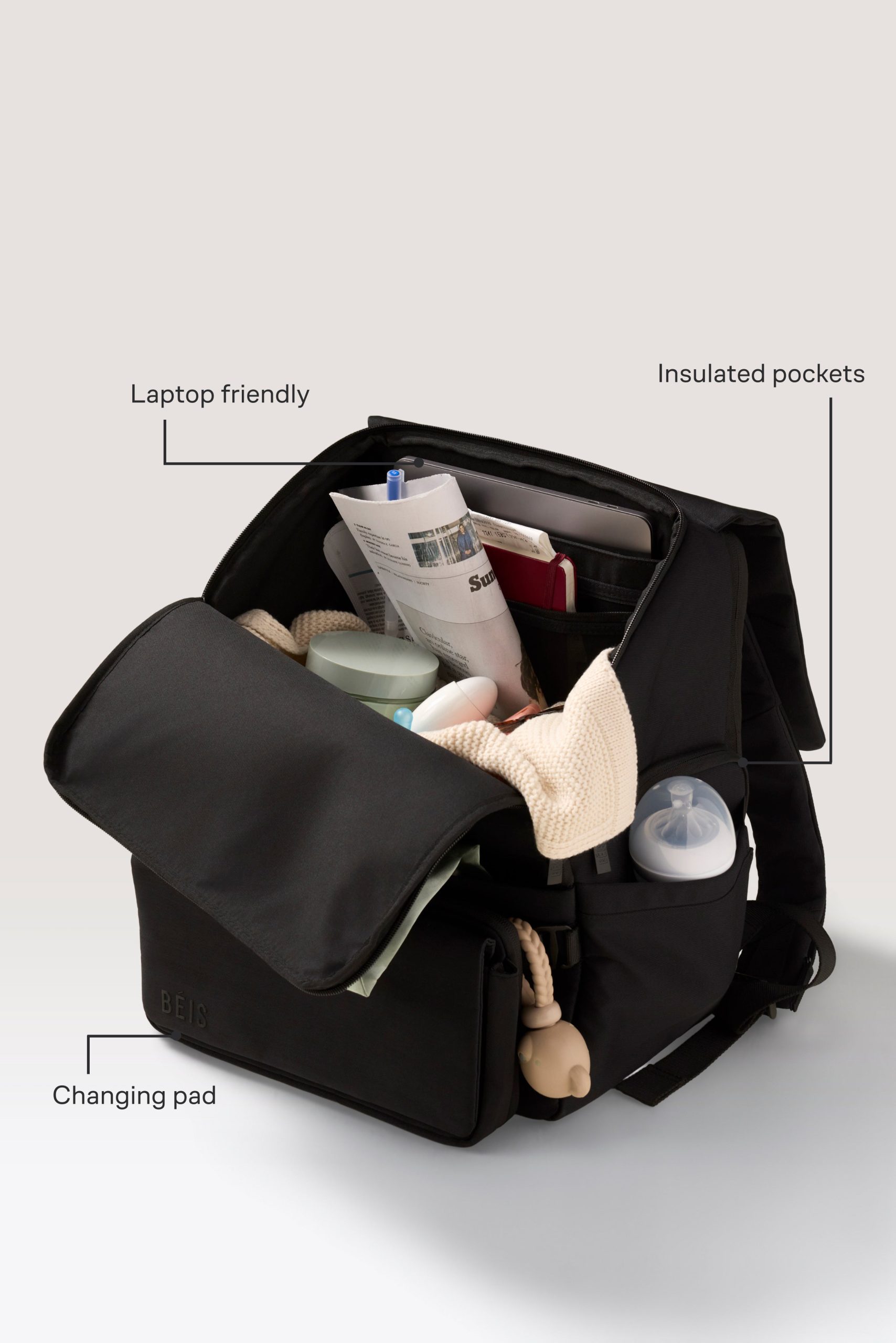 The Ultimate Diaper Backpack in Black - Image 2