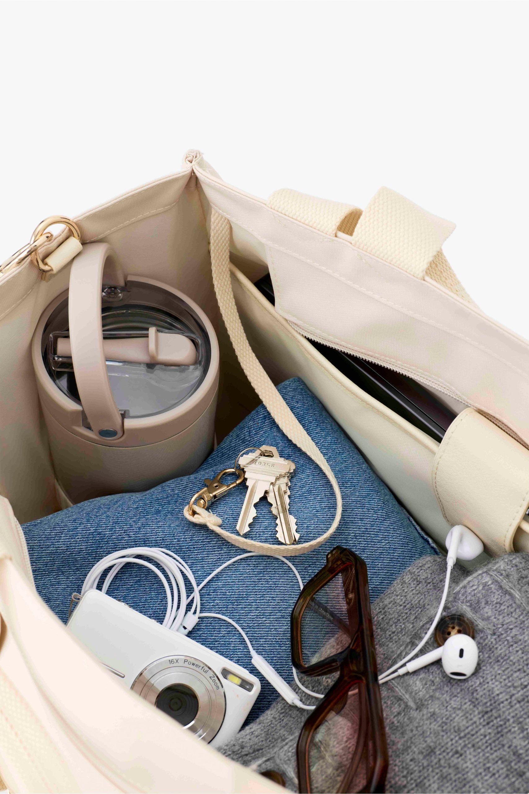 The East To West Tote in Beige - Image 4
