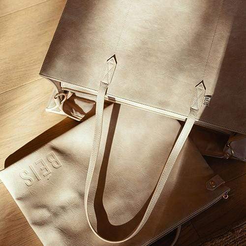 The Large Work Tote in Beige - Image 11